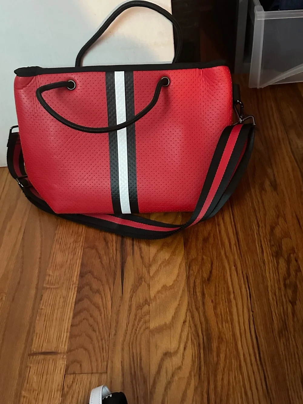 BundleTote Shoulder bag Red & Wristlet Set Striped Travel maximalist Excellent